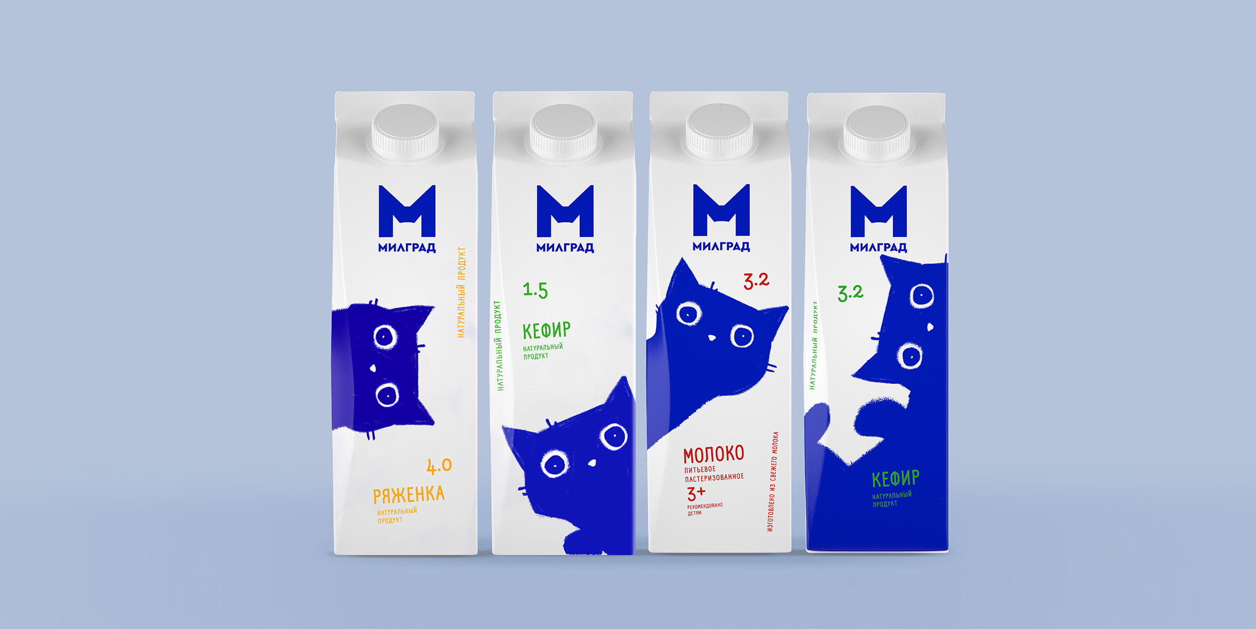 Cat-inspired dairy packaging design became popular in Asia