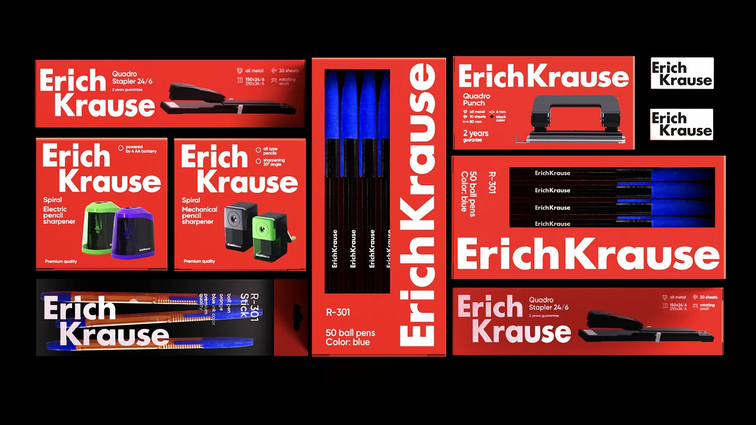 Erich Krause: rebranding and design system for an office stationery and craft supplies brand - Портфолио Depot